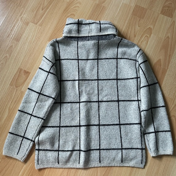 Madewell Windowpane Wool Blend Turtleneck Sweater - Picture 2 of 5